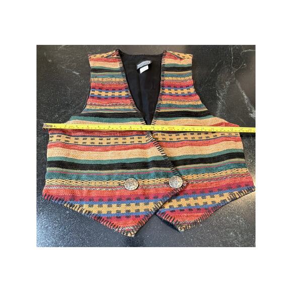 Roughrider 3720 Southwestern Tapestry Vest Men’s M Western Concho Button - Picture 6 of 10